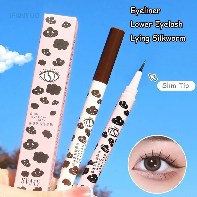 Ultracienki naturalny matowy eyeliner w płynie wodoodporny szybkoschnący dolny jedwabnik do rzęs długopis wysoki pigment gładki narzędzie do makijażu oczu — image 4