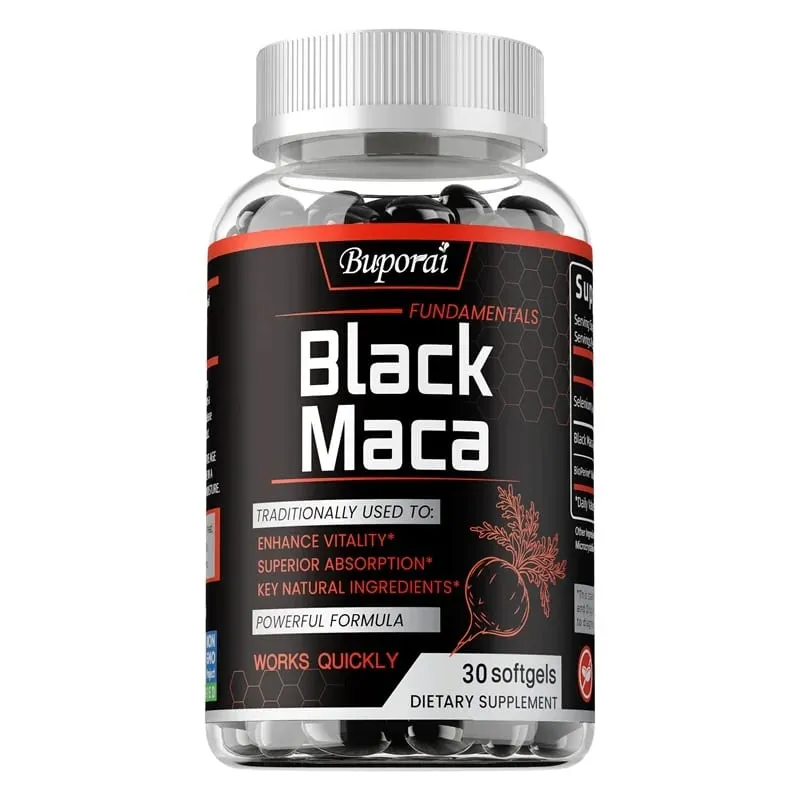 Black Maca Supplement - Increases Muscle Mass Endurance and Vitality and Promotes Hormonal Balance Relieve Fatigue