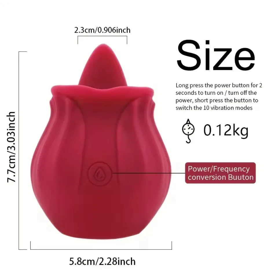 Rose Tongue Licking Vibrator G Spot Clitoris Nipple Stimulator Massager Masturbator Adult Sex Toys for Couples Adult — image 5