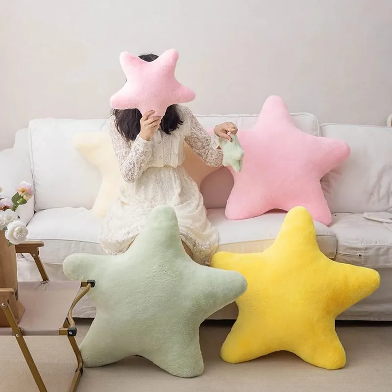 Cuscino a forma di stella Cuscino decorativo a stella per letto Morbido cuscino in peluche Cuscino carino in peluche per soggiorno camera da letto per bambini — image 2