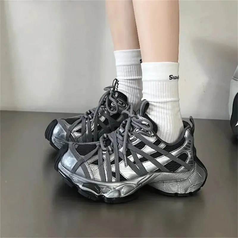 Frühling Sommer Neue Stil Männer Frauen Papa Schuhe Dicken Boden Netto Oberfläche Sport Schuhe Trendy Vielseitig Atmungsaktive Krawatte Schuhe
