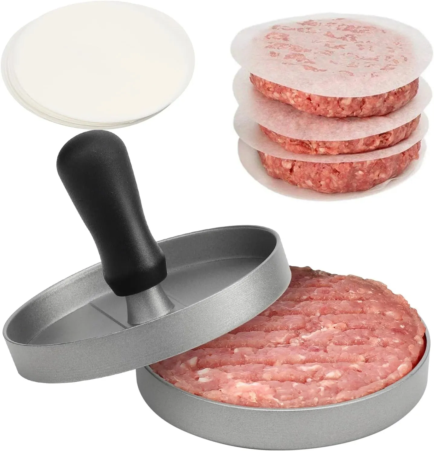 Burgerpresse, Hamburger-Fleisch-Werkzeug, Patty-Maker, Aluminium-Burger-Maker für den Küchen-BBQ-Grill — image 1
