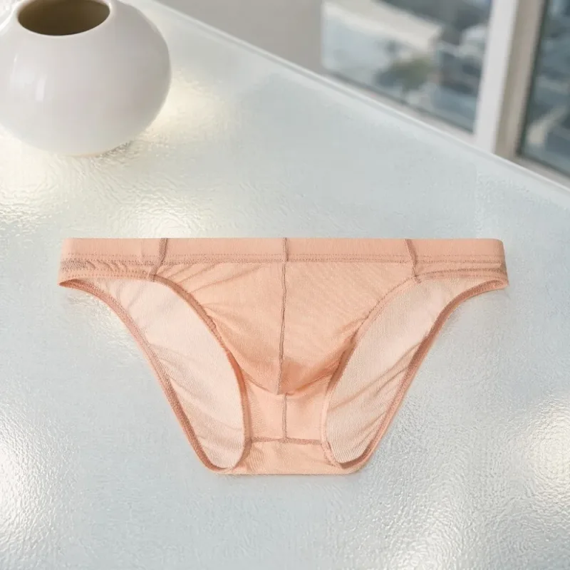 란제리 남자 메쉬 삼각형 팬티 낮은 허리 통기성 남자 얇은 팬티 남성용 투명 얇은 부드러운 속옷 매일 착용 — image 15