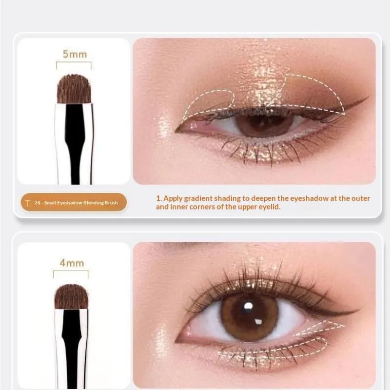 4/6Pcs Berus Calit Bawah Mata Berus Celak Lembut Alat Solekan Mata Sempurna Set Berus Perincian Mata Berus Pembayang Mata Rambut Kuda — image 5
