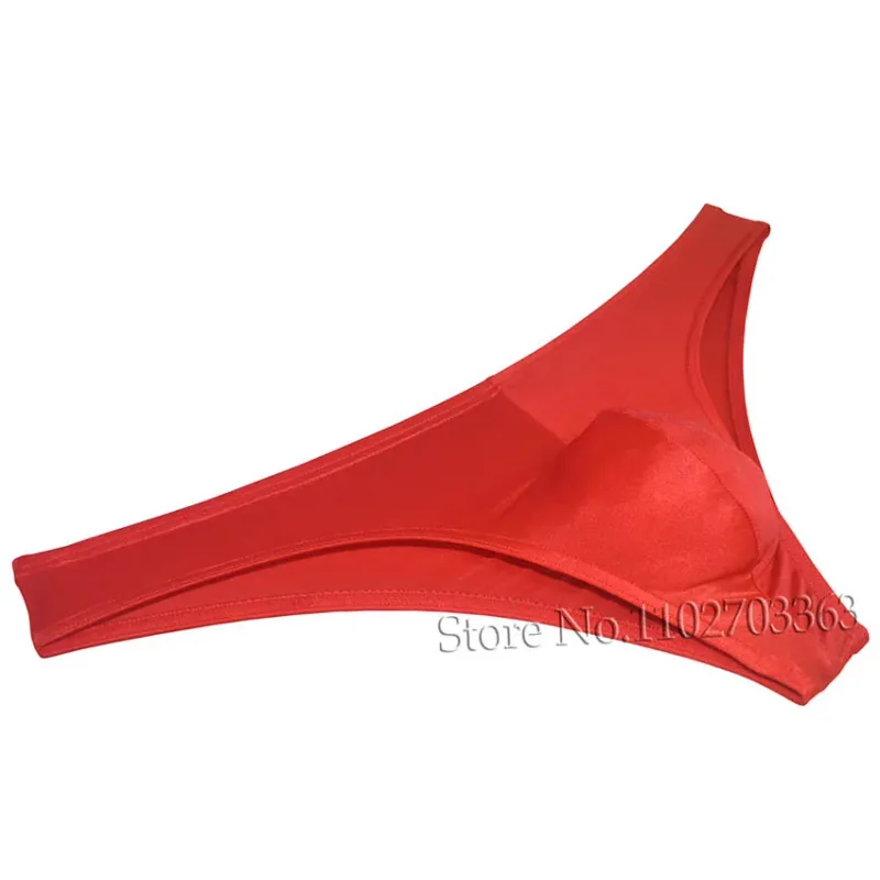 Cuecas de biquíni masculinas, cuecas triangulares, franzir as costas, micro cuecas elásticas brilhantes, verão, cintura baixa, praia, sexy, sedoso e suave — image 4
