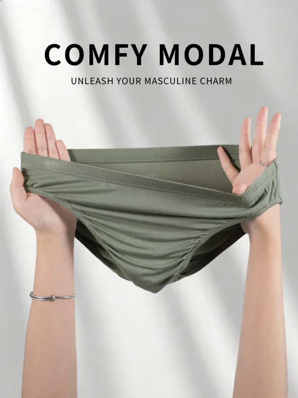 Herren-Slip aus Modal, ultradünn, nacktes Gefühl, niedrige Leibhöhe, hochelastisch, atmungsaktiv, 3D-Konvexbeutel-Unterwäsche