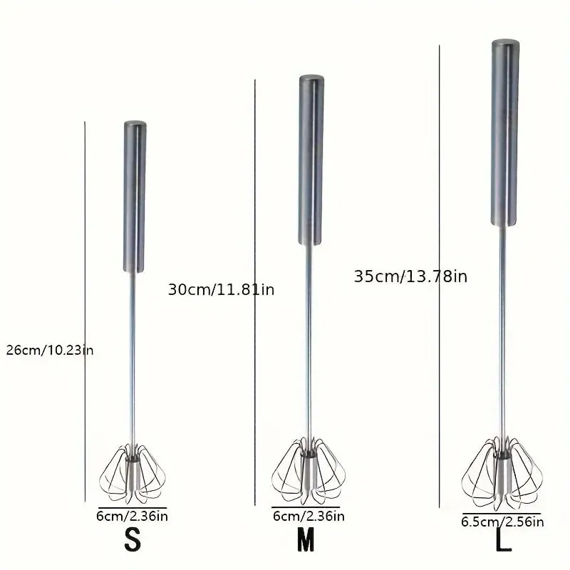 ステンレススチール製エッグビーター 耐久性のある半自動ミキサー、キッチンベーキング用のエッグクリームの混合、撹拌、叩くのが簡単 — image 7
