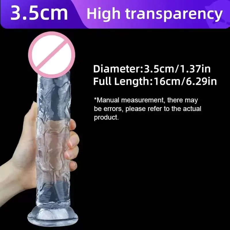 Transparent Soft Jelly Dildo Realistic Fake Dick Penis Suction Cup Dildo Realistic Sex Toys For Lesbian Women Female Masturbator — image 18
