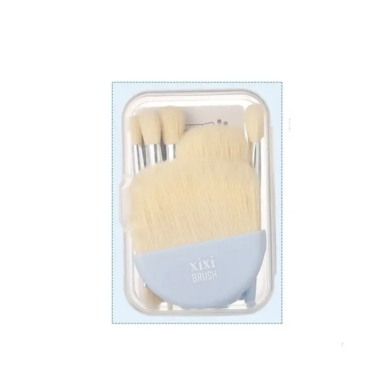 Bộ 6 Cọ Trang Điểm Mini Có Hộp Di Động Mềm Mại Du Lịch Che Khuyết Điểm Bàn Chải Làm Đẹp Kem Nền Phấn Mắt Dụng Cụ Lông Mi Bàn Chải — image 8