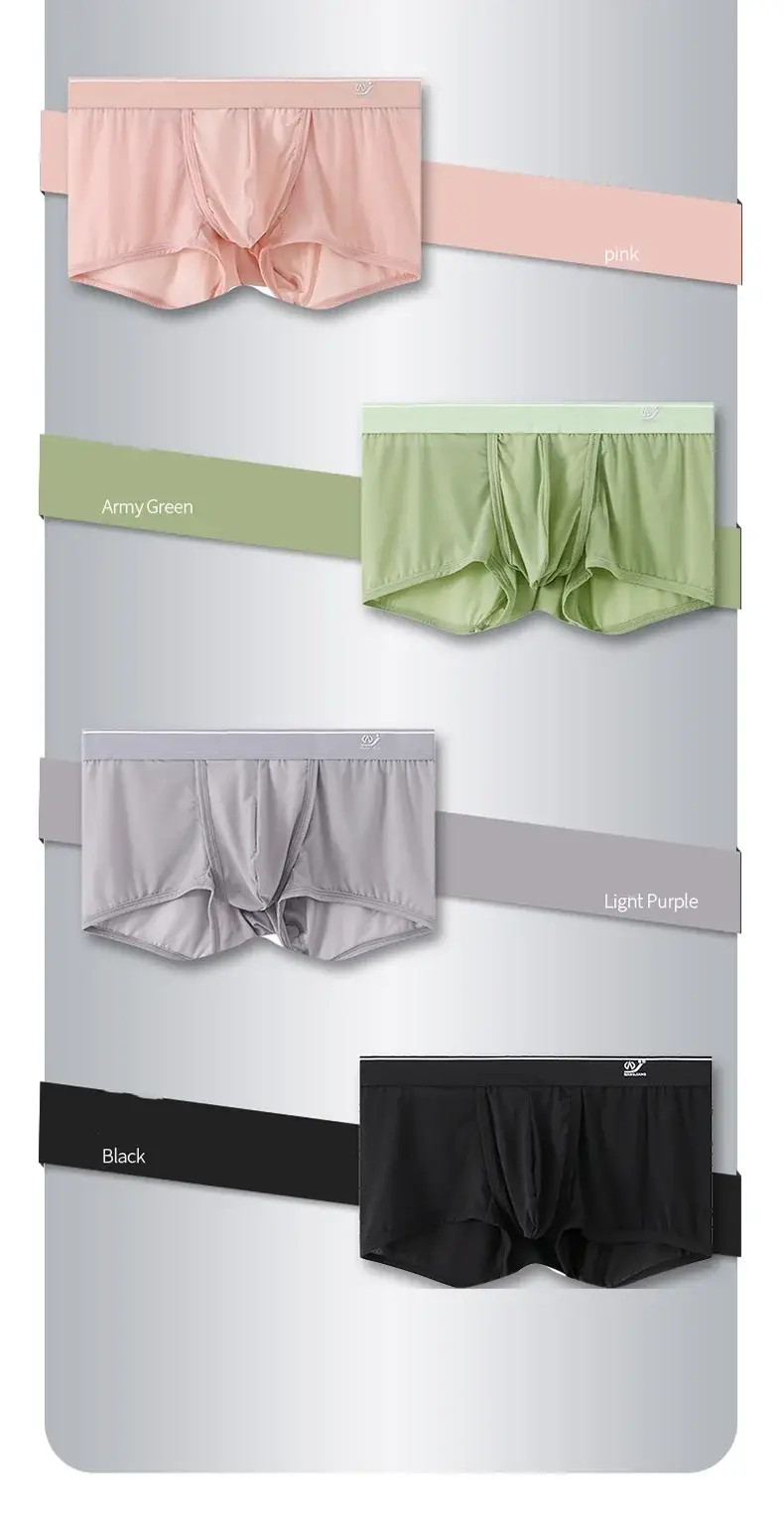 1 PCS 얼음 실크 공간 캡슐 속옷 남자 구획 솔리드 여름 통기성 울트라 얇은 복서 반바지 Transparentes Hombre — image 8