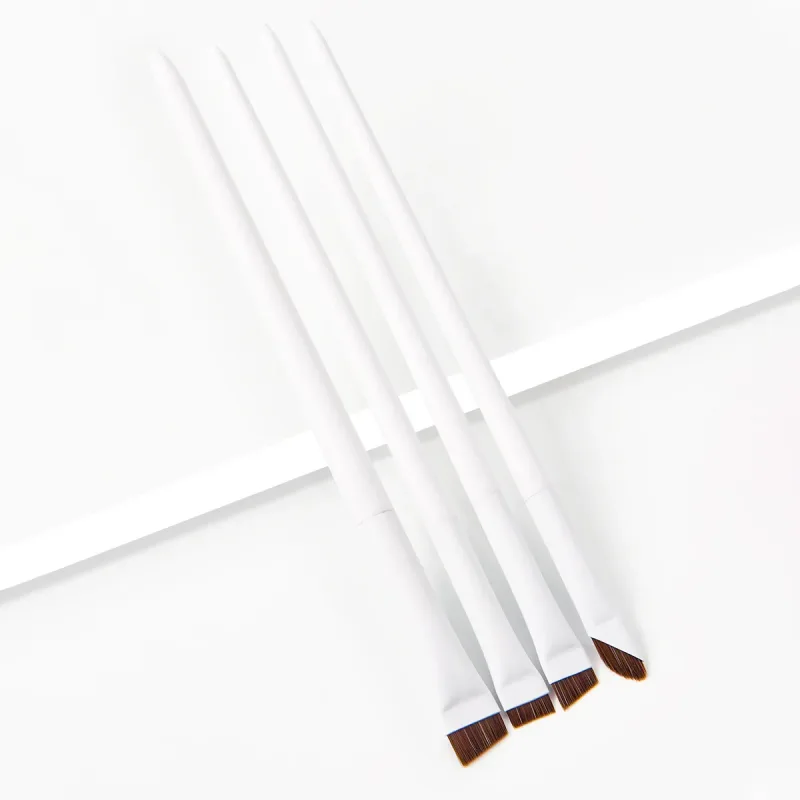 4Pcs Sichel Klinge Eyeliner Pinsel Ultra Dünne Flache Feine Eye Liner Make-Up Pinsel Flache Eyeliner Pinsel Augenbrauen Make up Pinsel