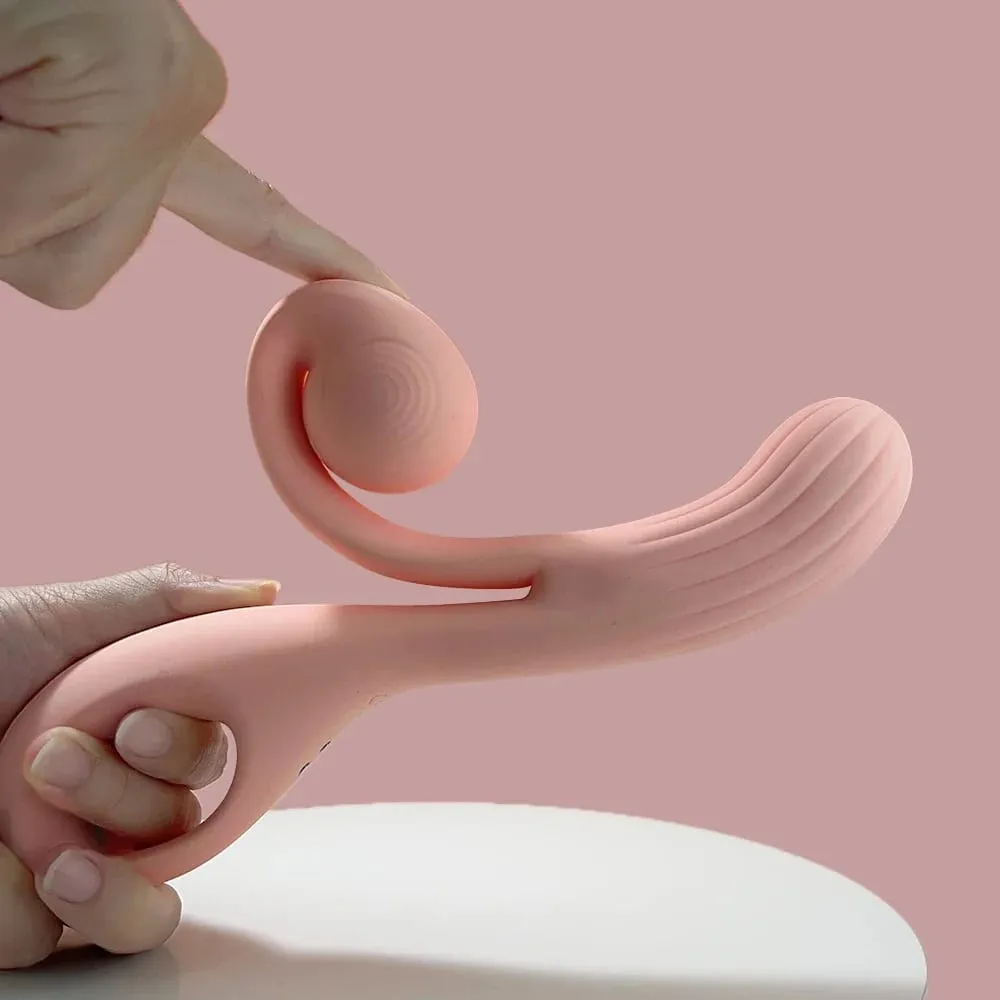 Vibromasseur flexible en forme d'escargot et de lapin pour femme, stimulateur clitoridien du point G, double masseur, jouet sexuel pour adulte, gode de pénétration, jouet de 18 ans et plus — image 3