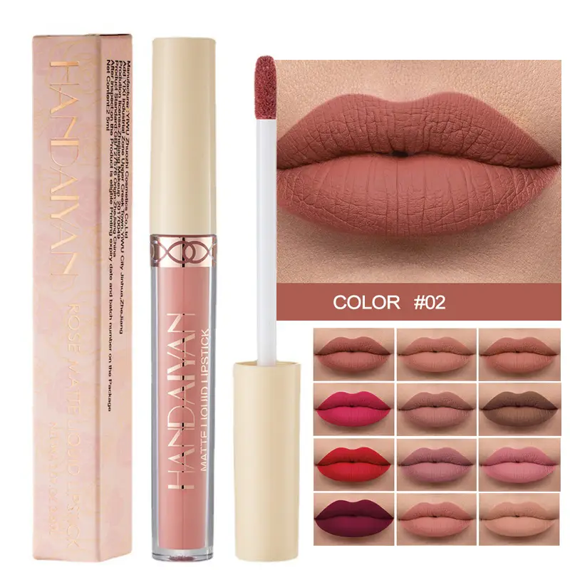 Rossetto liquido opaco nudo impermeabile Tazza antiaderente Tinta per labbra Trucco Rosso opaco Lucidalabbra Cosmetici Rossetti a lunga durata Trucco — image 2