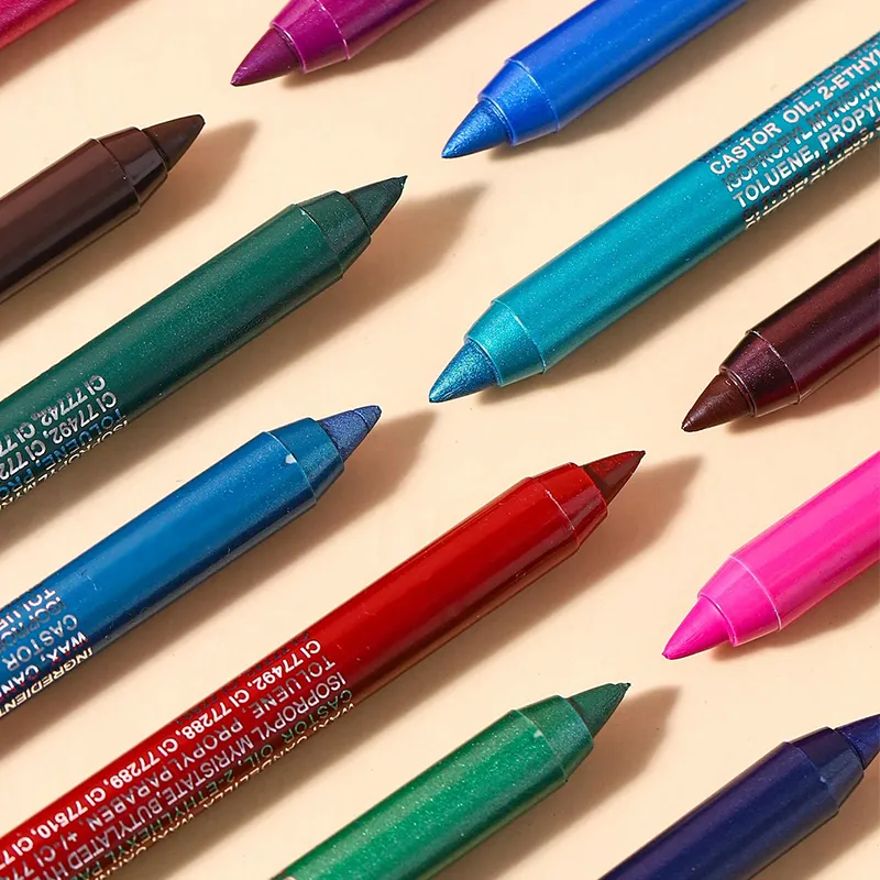 1 Stück wasserdichter blau-grüner Eyeliner-Stift, wischfest, langlebig, Perlglanz-Glitzer-Eye-Liner, hochpigmentiertes Punk-Augen-Make-up — image 6