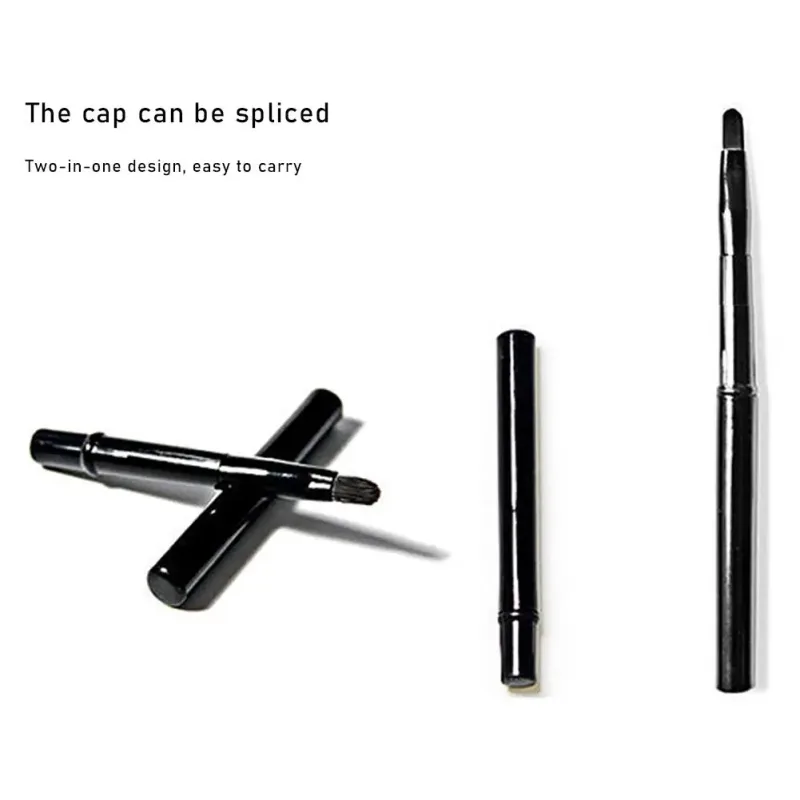 1/3 Buah Kuas Lipstik Dapat Ditarik Aplikator Kuas Lip Gloss Profesional Berkepala Ganda dengan Tutup Pelindung Riasan Wanita Anak Perempuan — image 6
