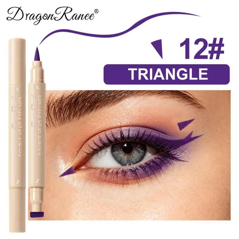 Double-ended Love Star Butterfly อายไลเนอร์กันน้ำ Smudge-Proof Quick Drying 2 in 1 ที่มีสีสัน Stamp Eye Line ปากกาแต่งหน้า — image 24