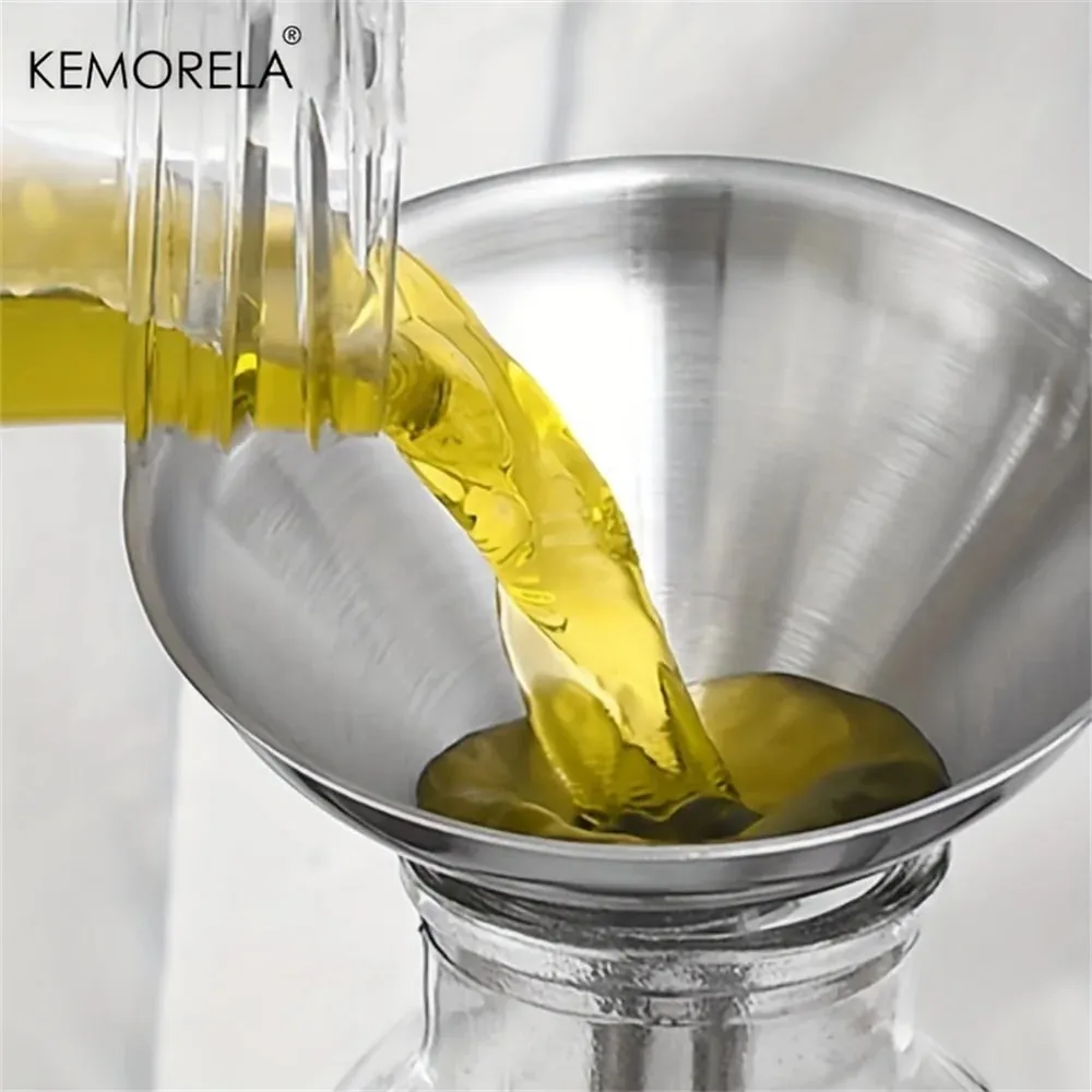 3PCS Edelstahl Silber Trichter Küche Öl Spill Dispenser Wein Leck Werkzeug Küche Trichter Ablauf Werkzeug — image 9