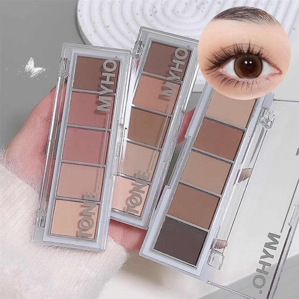 อายแชโดว์ 5 สี Matte NATURAL สีน้ำตาลแบบพกพา Bronzers เครื่องสำอางค์ Contouring SHADOW Earth Color Eye Shadow แต่งหน้า Palette — image 3