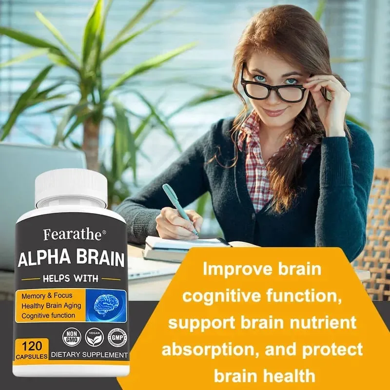 Alpha Brain Nootropics Supplément cérébral pour hommes et femmes – Mémoire Clarté mentale et cognition avec capsules de vitamine B6 Focus — image 3
