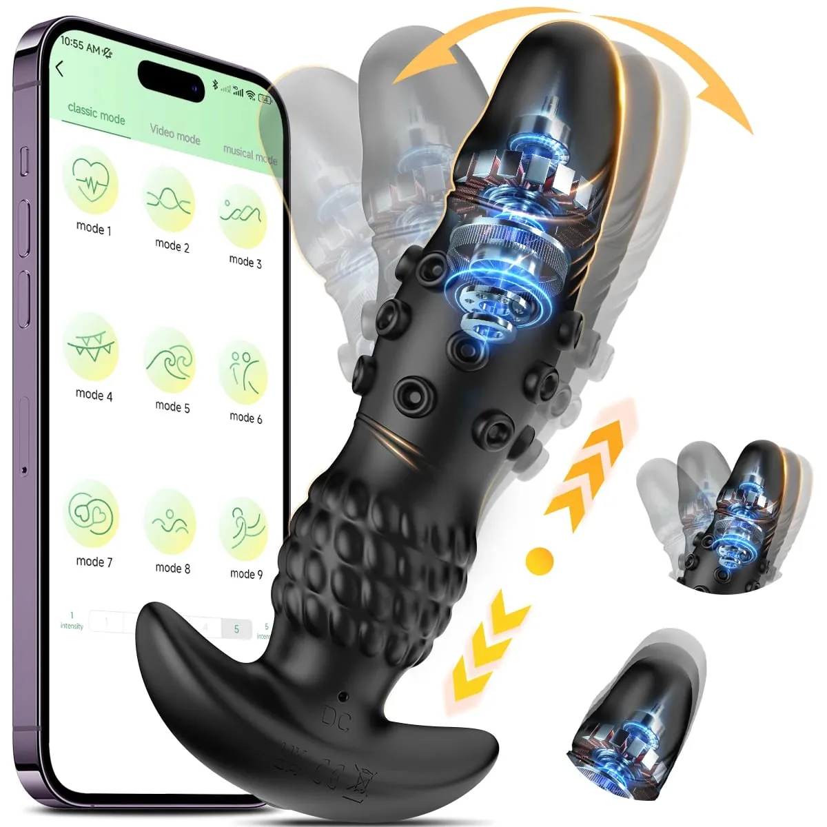 APP-Fernbedienung Prostata-Massagegerät Vibrator Männlicher Teleskop-Wackelnder Vibrierender Anal-Butt-Plug für Männer Vibrierendes Sexspielzeug für Erwachsene — image 1