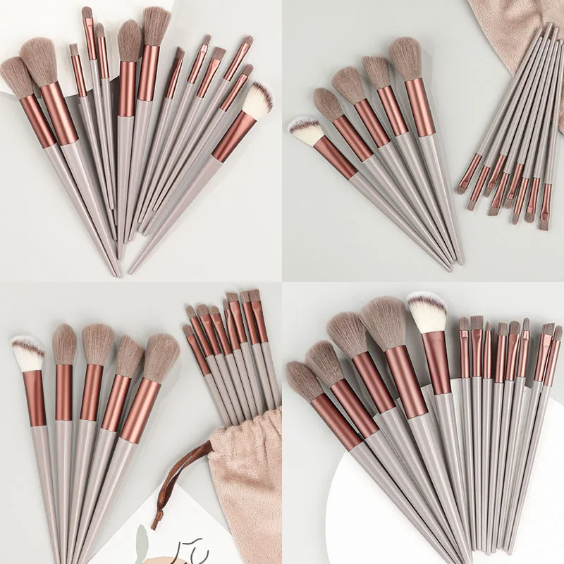 13 ชิ้น Soft Fluffy ชุดแปรงแต่งหน้าสำหรับเครื่องสำอางค์ Foundation Blush Powder อายแชโดว์ Kabuki ผสมฟองน้ำแต่งหน้าไข่ — image 6