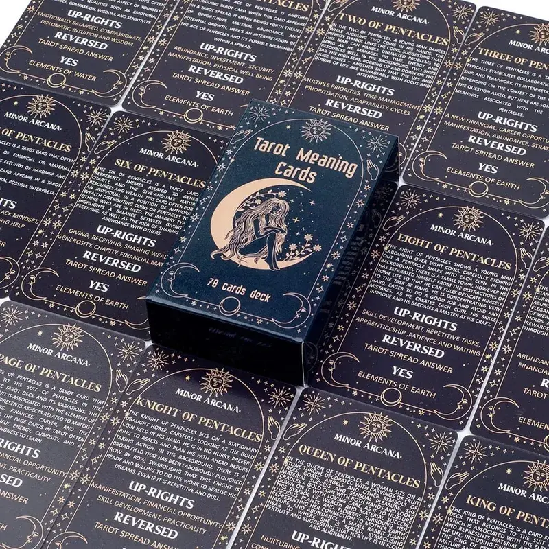 Signification Tarot Cartes 78 Cartes Deck Anglais Visions Divination Edition Jeu de société pour débutants Format de poche Tarot Learning Deck — image 6