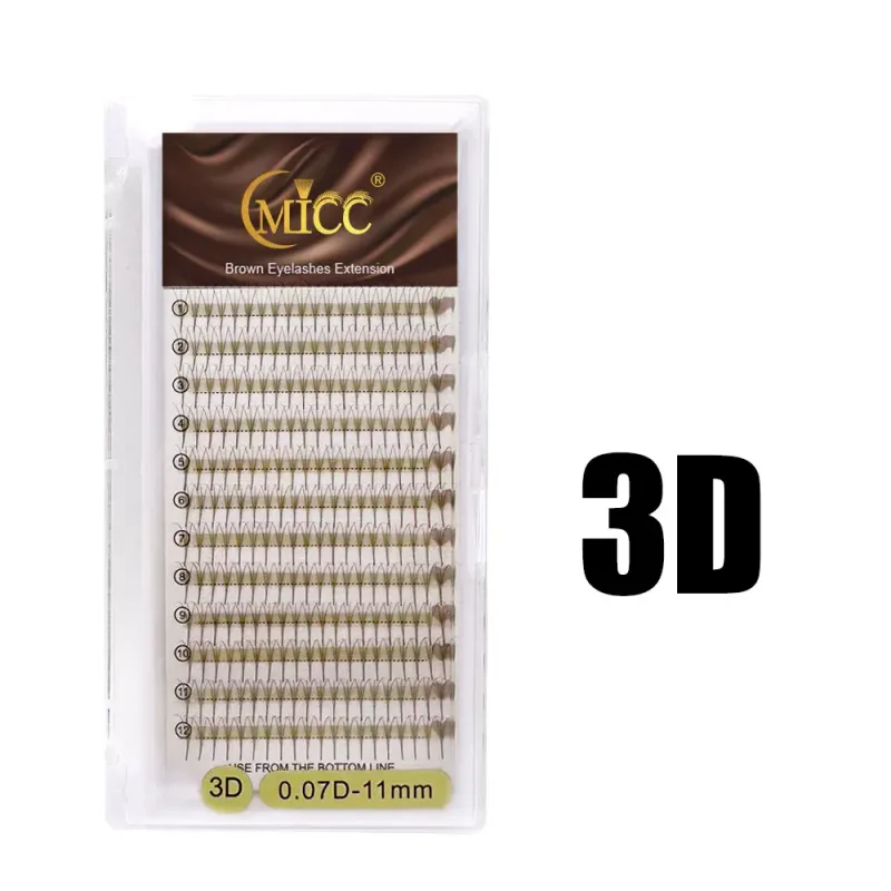 Extensões de cílios pré-fabricados, marrom escuro, volume 3d-10d, café macio, marrom, volume russo, haste afiada, base pontiaguda para cílios