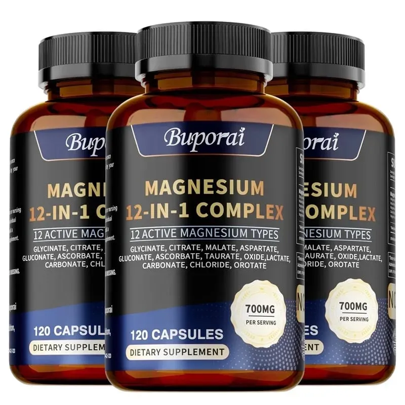 Magnesiumkomplex-Kapseln – lindern Nervenstress und Muskelkontraktionen, unterstützen die Knochengesundheit und stärken die Immunfunktion — image 3