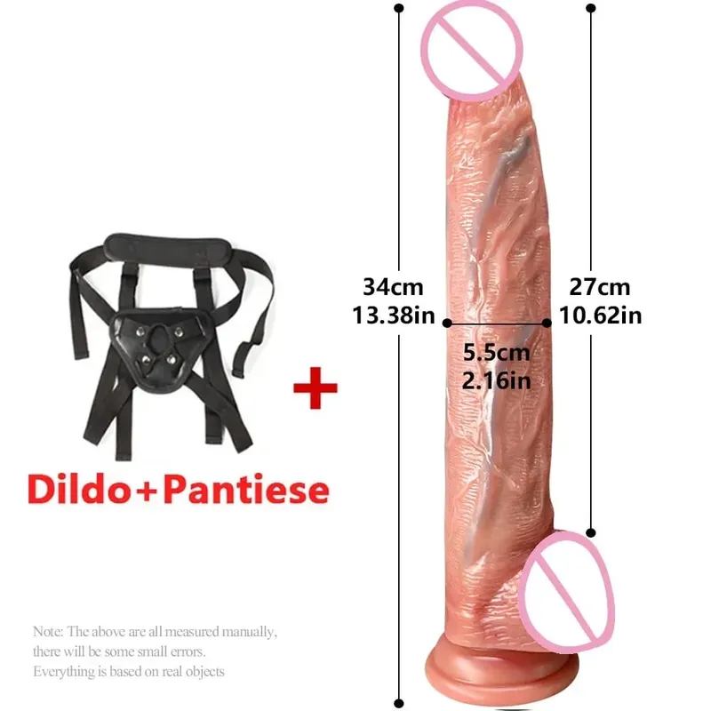Godemiché à pénis Super Long de 13,3 pouces, doux et réaliste avec ventouse, jouets sexuels anaux pour hommes et femmes, masturbateur, énorme Phallus — image 9