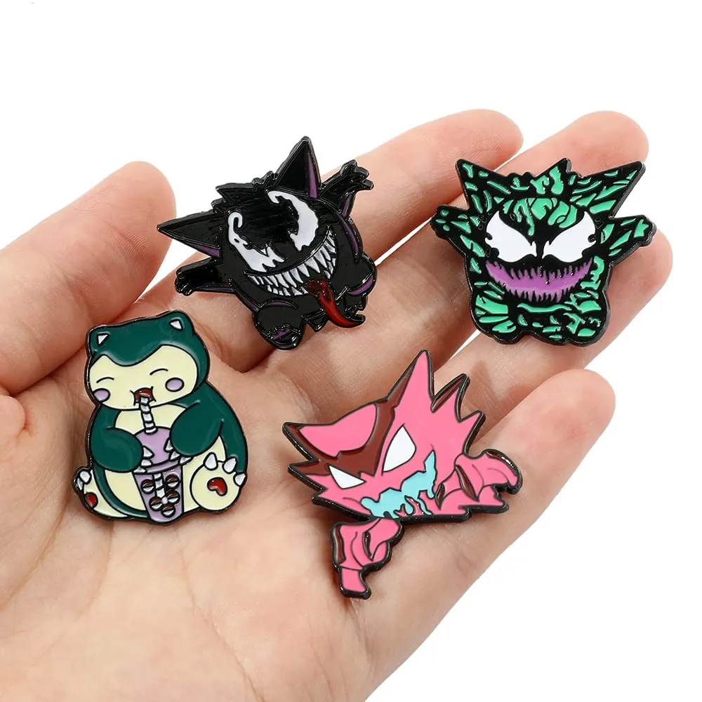 Broches de dessin animé Gengar, épingles à revers en émail pour sac à dos, accessoires de Collection de Fans, broches cadeaux — image 4