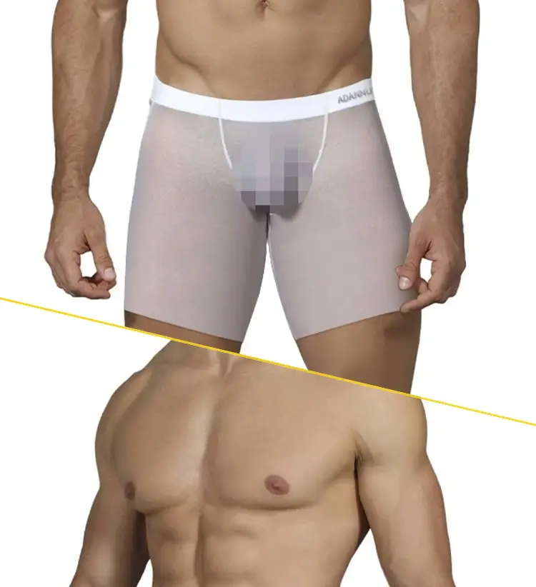 Boxer Transparent en soie glacée pour hommes, 1/3 pièces, sous-vêtements transparents en tissu Ultra-fin, sous-vêtements sans couture, 0.01 — image 12