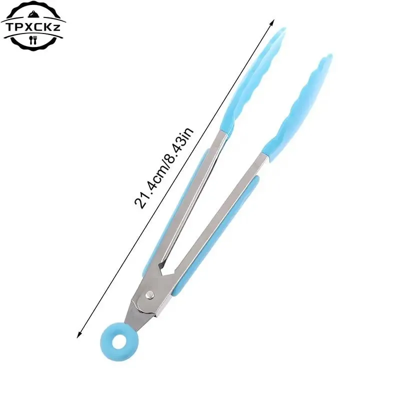 Silikon BBQ Grillen Tong Küche Kochen Salat Brot Servieren Tong Antihaft Grill Clip Clamp Edelstahl Werkzeuge Gadgets — image 7