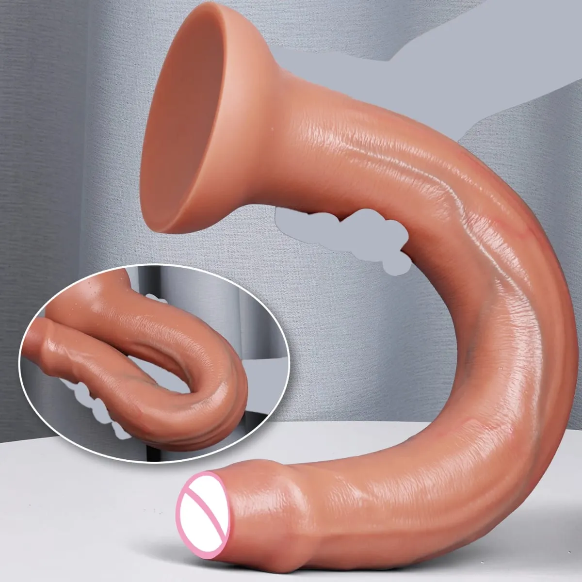 Super ยาวสมจริง Dildos Butt Plug ซิลิโคนอวัยวะเพศชายผู้ใหญ่อุปกรณ์ดูดคัพเพศของเล่นสำหรับชายหญิงช่องคลอด Anal นวด — image 5