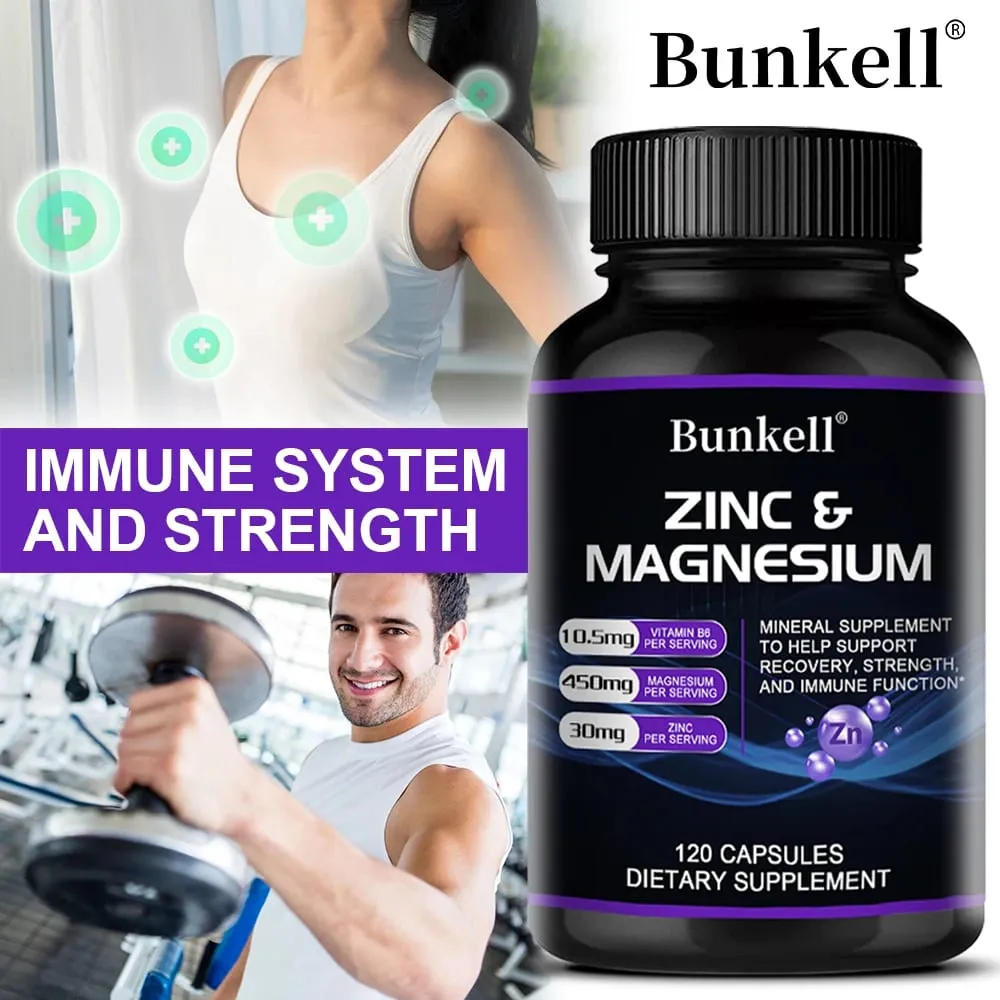 Zinc + Magnesium Supplement Strong Bones Teeth Heart Nerves Enhance Immunity Support Bone Density and Muscle Health — image 1