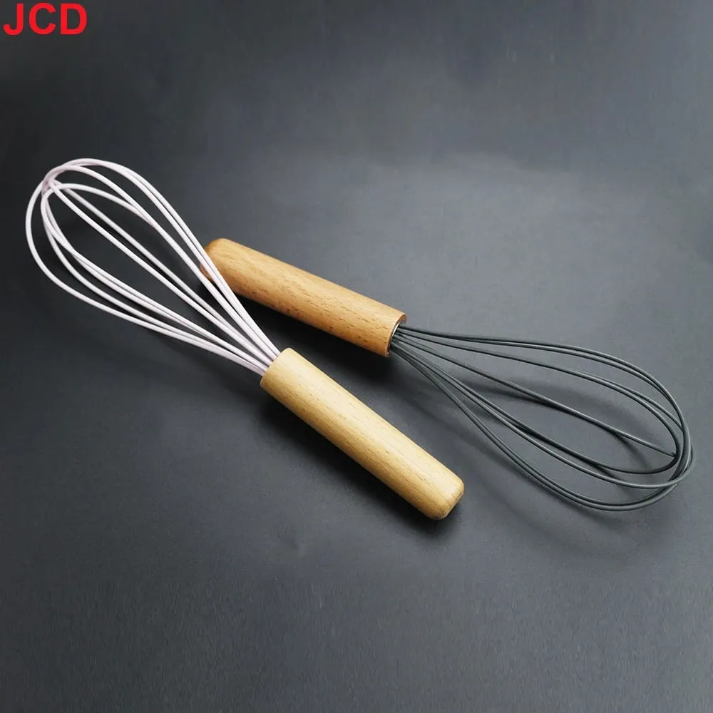 JCD Siliconen Eiklopper Garde Houten Handvat Keuken Hand Eiklopper Gadgets Keukengereedschap Bakaccessoires — image 4