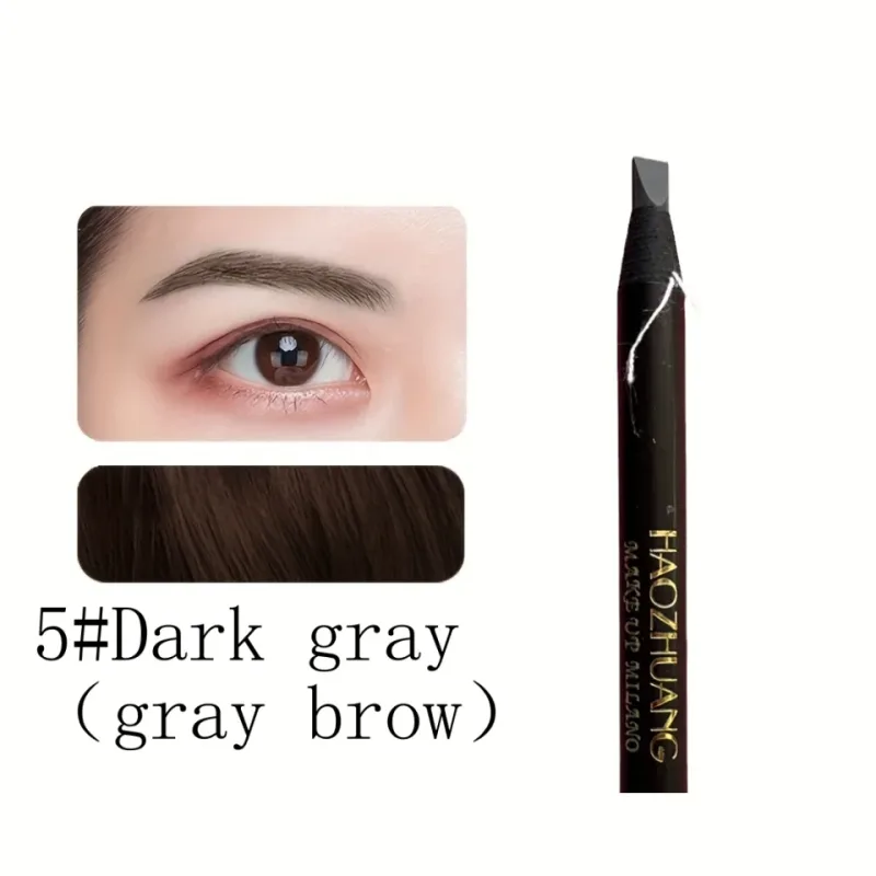 Pull Eyebrow Pencil Black Makeup High Quality Wild Line Eyebrow Pencil Hard Core Flat Head Pen White Waterproof — image 8