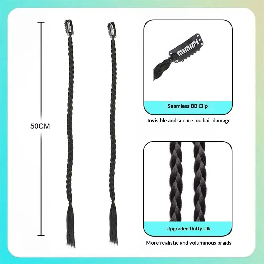 1 Cái Tổng Hợp Bím Tóc Giả Mạnh BB Kẹp Hộp Nhẹ Viền Đuôi Ngựa Tóc Miếng Dành Cho Nữ Phụ Kiện Thời Trang — image 6