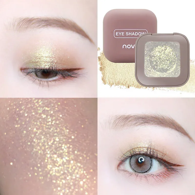 Ujung Jari Keyboard Cat Rias Eye Shadow Keren Eye Shadow Glitter 3D Eye Shadow Logam Telanjang untuk Mencerahkan Riasan Mata — image 8