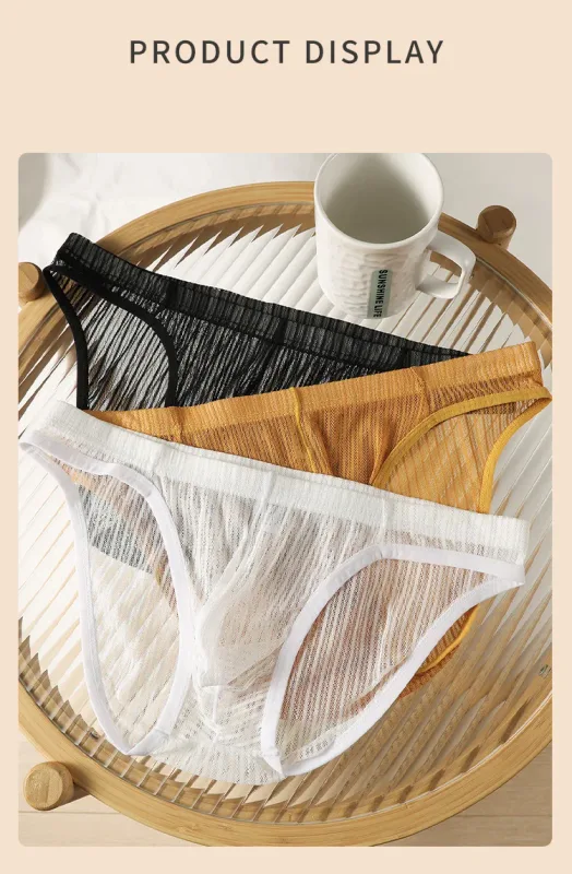 Intimo trasparente da uomo Slip trasparenti Mutande con custodia rigonfia Mutande morbide Mutandine trasparenti da uomo Lingerie ultra sottile — image 10