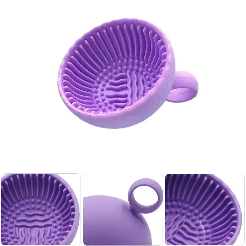 Čistič štětců na make-up Skládací miska na čištění labutěnky Štětce na oční stíny Wash Clean Mat Kosmetické nástroje Měkká silikonová krabička na čištění — image 2