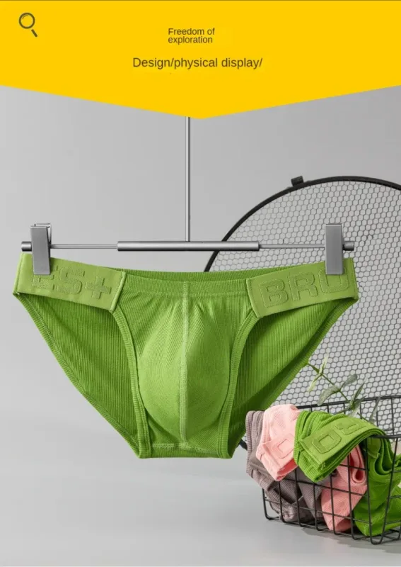 Herrenunterwäsche, einfarbig, niedrige Taille, schweißabsorbierend, großer U-konvexer Beutel, sexy Herren-Slips — image 13