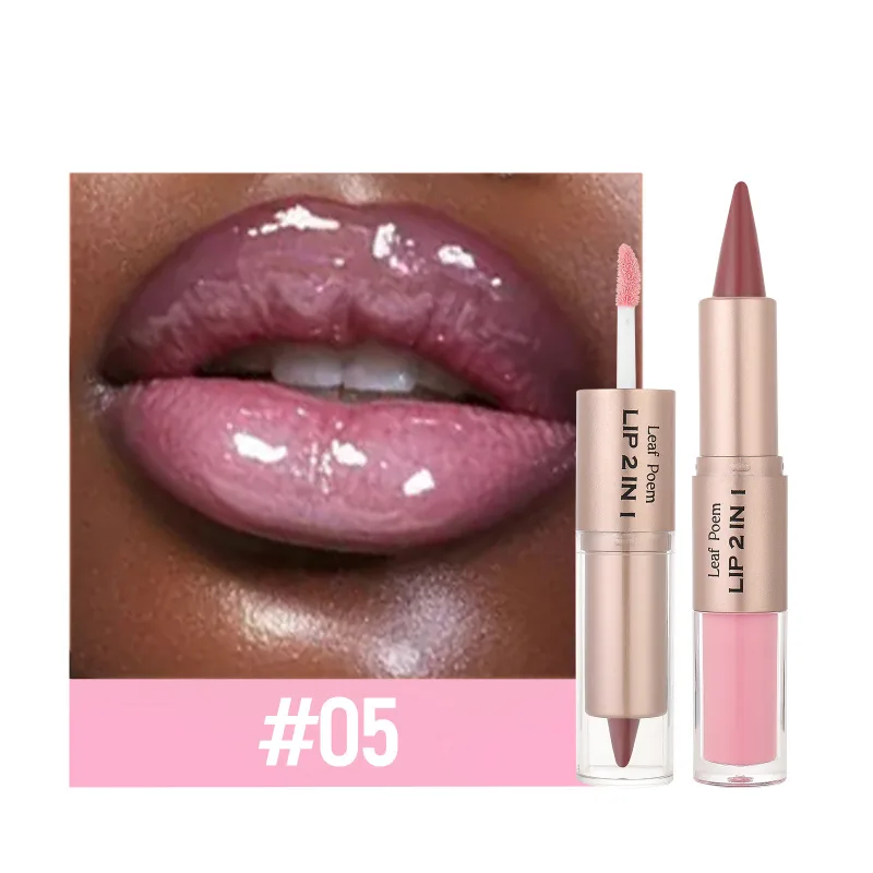 Black Brown Tapered Lip Liner Contour Pencil Double Head Mirror Plumping Lip Glaze Crystal Lip Gloss Sexy Red Lips Tint Makeup — image 12