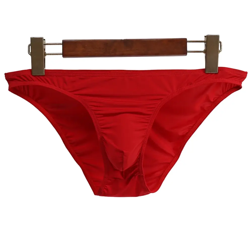 Uomini sexy rigonfiamento slip slip mutande mutandine bikini tinta unita slip trasparenti intimo pompa uomo mutandine lucide