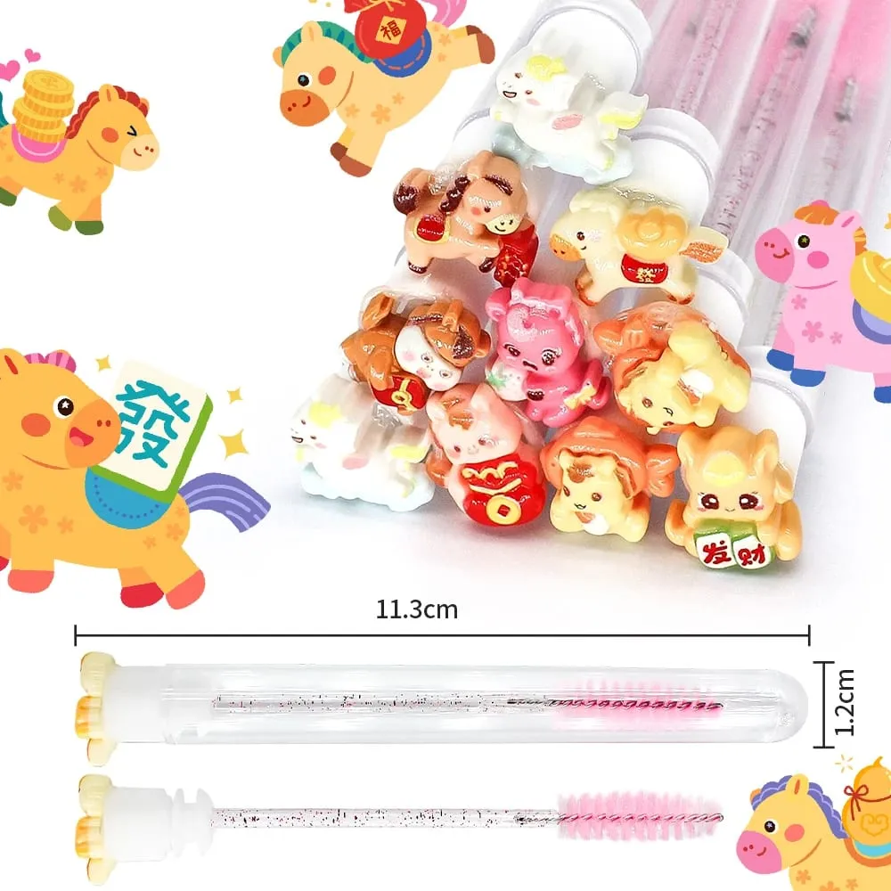 10/50Pcs Tiub Berus Bulu Mata Berus Kristal Tongkat Maskara Bulu Mata Sikat Kening Spoolies Bekas Bulu Mata Berus Aplikator Alat Solekan — image 2