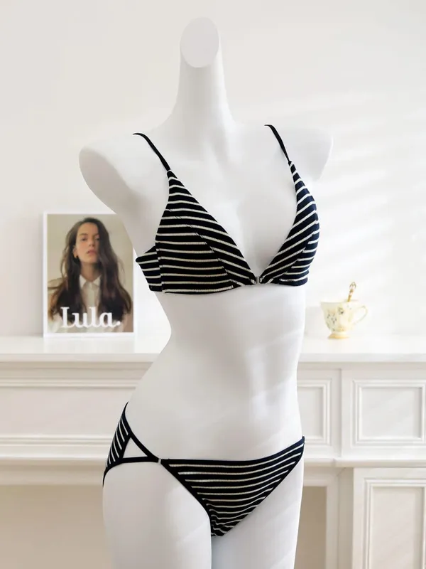 Kvinder Front lukning BH Sæt Sommer Tynd Let Bomuld Fransk Trekant Skål Rygløs Beauty Back Lingeri dragt til lille bryst S-XL — image 13