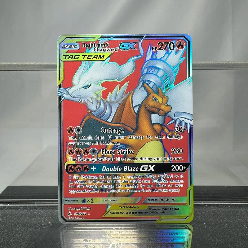 Charizard PTCG Single Collection Card 1. vydání 1996 Vmax Ex Rare Rainbow Card PKM Proxy karty Hračky Dárky — image 15