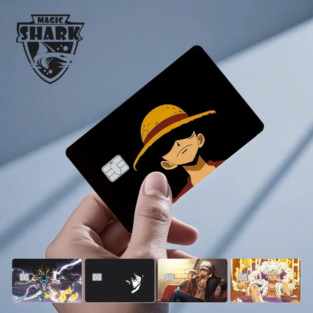 Hot Sale Maigc Shark Anime Chopper Luffy Nami Waterproof Front Side Sticker Film Skin for Credit Debit Card — image 1