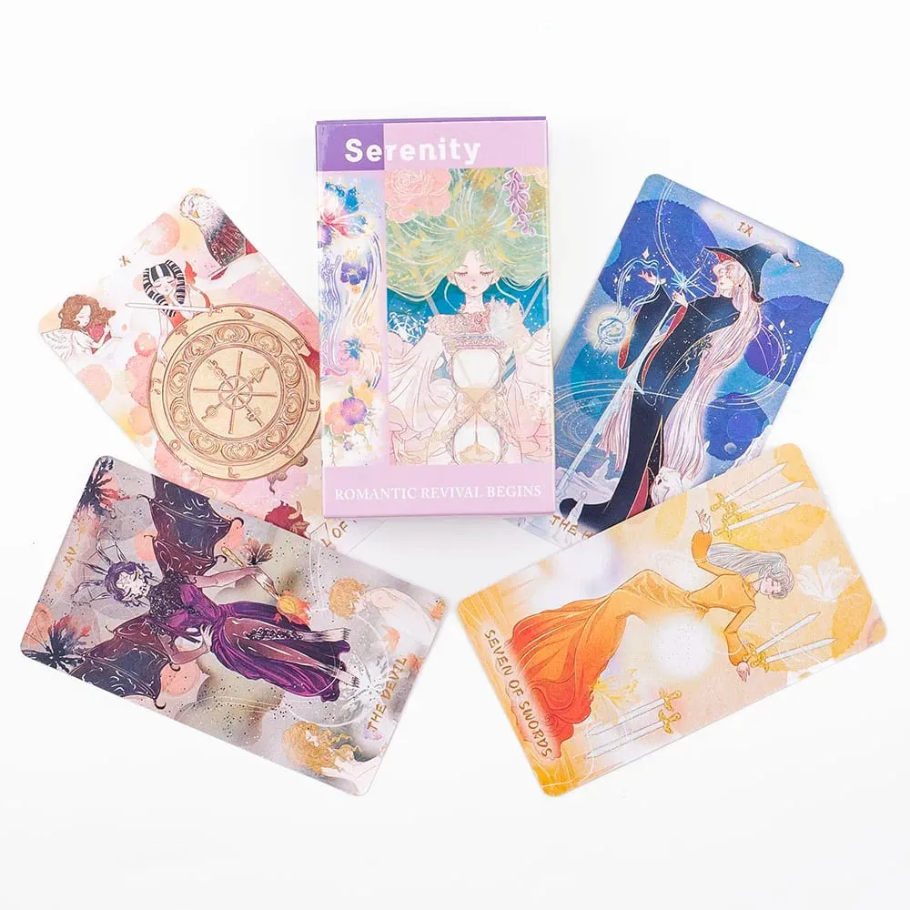 KEBANGKITAN ROMANTIK KETENANGAN BERMULA 80 Keping Kad Tarot Ramalan Nasib Permainan Kad Peramal Permainan Papan Parti 10.3*6CM — image 4