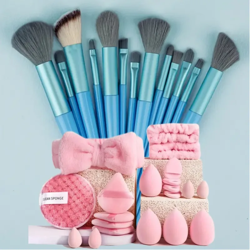 Conjunto de pincéis de maquiagem, 13 peças, sombra, base, iluminador, blush, corretivo, feminino, ferramenta de beleza macia, esponjas de beleza, polegar — image 18