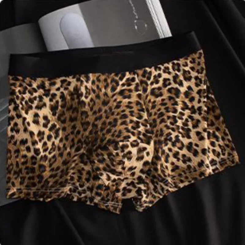 Seluar Dalam Sutera Ais Lelaki Seluar Dalam Cembung Pouch Rata Boxers Leopard Cepat Kering Seluar Dalam Lelaki Lancar Bernafas Batang Renang — image 3